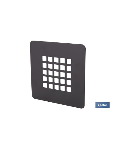 REJILLA DE DUCHA EN NEGRO MATE 125 X 125 MM