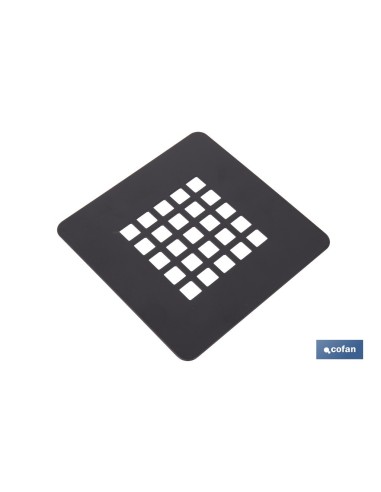 REJILLA DE DUCHA EN NEGRO MATE 125 X 125 MM