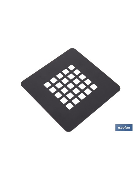 REJILLA DE DUCHA EN NEGRO MATE 125 X 125 MM