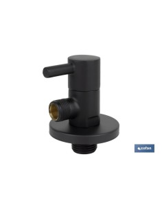 VÁLVULA DE ESCUADRA 1/2 x 3/8 MODELO LUX NEGRA