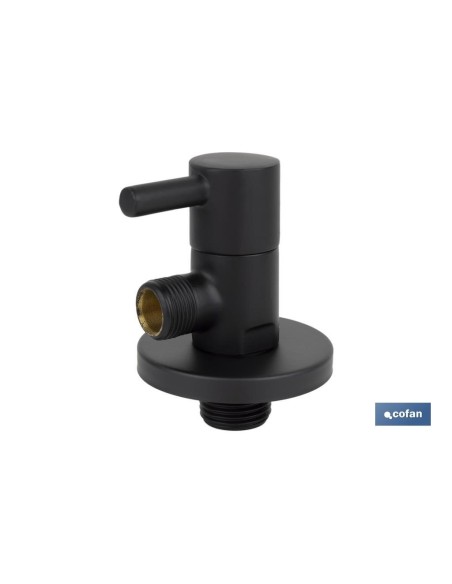 VÁLVULA DE ESCUADRA 1/2 x 3/8 MODELO LUX NEGRA