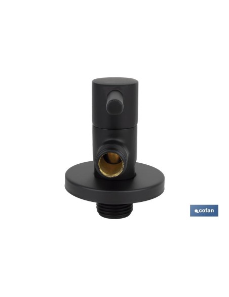 VÁLVULA DE ESCUADRA 1/2 x 3/8 MODELO LUX NEGRA