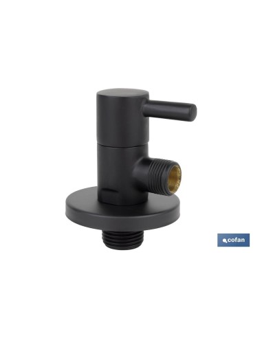 VÁLVULA DE ESCUADRA 1/2 x 3/8 MODELO LUX NEGRA