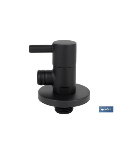 VÁLVULA DE ESCUADRA 1/2 x 3/8 MODELO LUX NEGRA