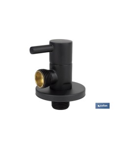 VÁLVULA DE ESCUADRA 1/2 x 1/2 MODELO LUX NEGRA