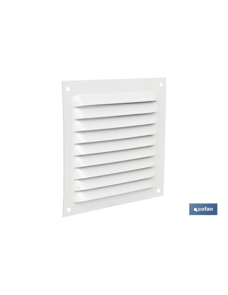 REJILLA DE VENTILACIÓN ALUMINIO BLANCO CON MOSQUITERA 10 X 10 CM