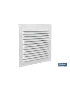 REJILLA DE VENTILACIÓN ALUMINIO BLANCO CON MOSQUITERA 15 X 15 CM