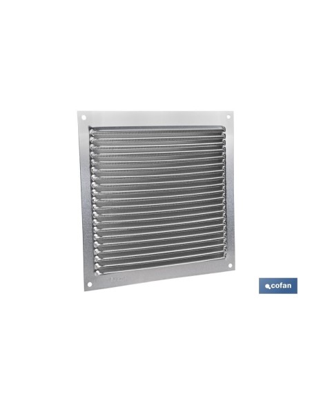 REJILLA DE VENTILACIÓN ALUMINIO CON MOSQUITERA 17 X 17 CM venta unitaria