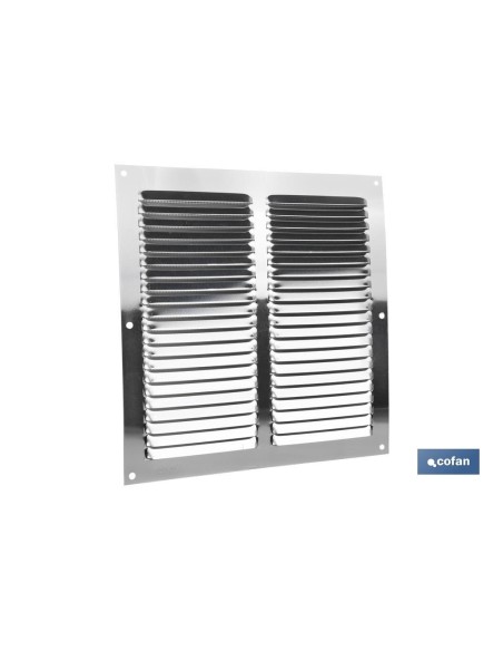 REJILLA DE VENTILACIÓN ALUMINIO CON MOSQUITERA 25 X 25 CM