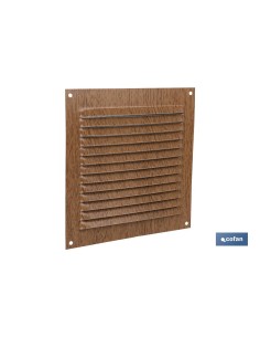 REJILLA DE VENTILACIÓN ALUMINIO MADERA CON MOSQUITERA 15 X 15 CM