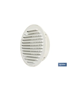REJILLA DE VENTILACIÓN ALUMINIO-ABS BLANCO PARA EMPOTRAR A TUBO Ø12 CM