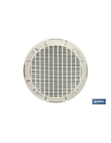 REJILLA DE VENTILACIÓN ALUMINIO-ABS BLANCO PARA EMPOTRAR A TUBO Ø12 CM