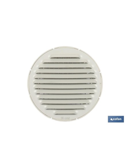 REJILLA DE VENTILACIÓN ALUMINIO-ABS BLANCO PARA EMPOTRAR A TUBO Ø12 CM venta unitaria