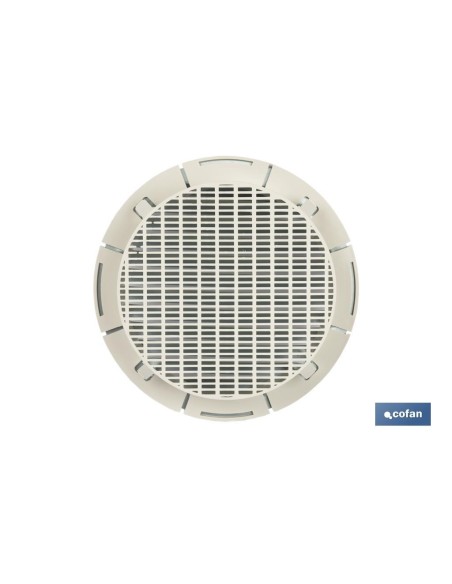 REJILLA DE VENTILACIÓN ALUMINIO-ABS BLANCO PARA EMPOTRAR A TUBO Ø12 CM venta unitaria