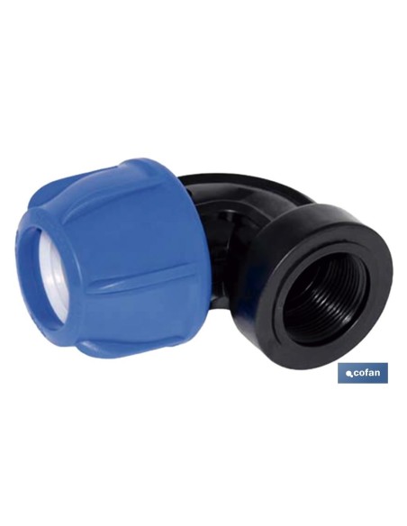 CODO 90° ROSCA HEMBRA PP PN16 75 X 3
