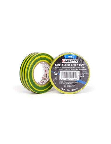 CINTA AISLANTE PVC AMARILLA/VERDE 20X19