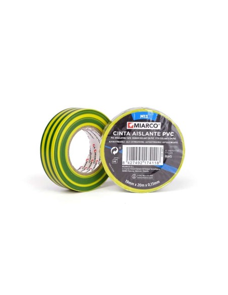 CINTA AISLANTE PVC AMARILLA/VERDE 20X19
