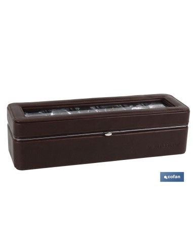 CAJA GUARDA RELOJES 5 UDS PIEL NEGRA