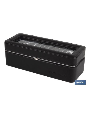 CAJA GUARDA RELOJES 6 UDS PIEL MARRÓN