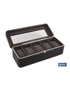 CAJA GUARDA RELOJES 6 UDS PIEL MARRÓN 2