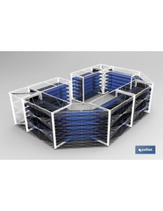 BANDEJA 500X400 MM + 2 CARTELAS 400 MM CON TOPE TRASERO 2