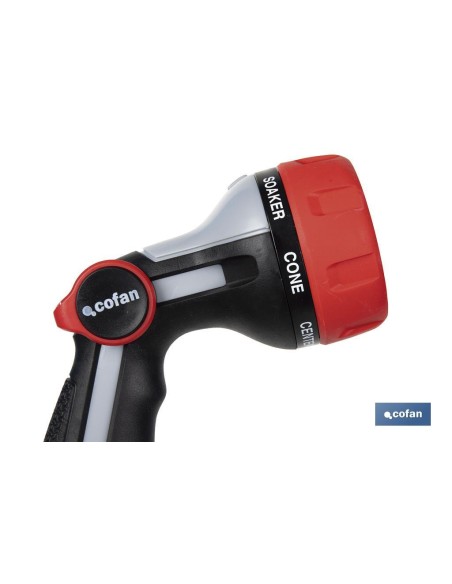 PISTOLA DE RIEGO 7 POSICIONES CON CONTROL DE CAUDAL EN EL PULGAR