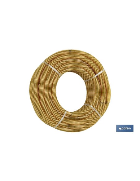 ROLLO DE TUBO DE ASPIRACION ESPIRAL AMARILLO Ø35mm 25m