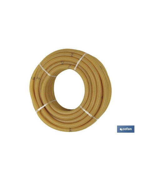 ROLLO DE TUBO DE ASPIRACION ESPIRAL AMARILLO Ø70mm 25m