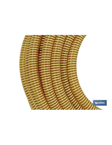 ROLLO DE TUBO DE ASPIRACION ESPIRAL AMARILLO Ø70mm 25m