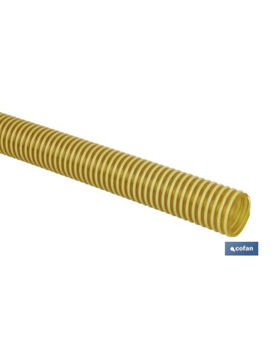 ROLLO DE TUBO DE ASPIRACION ESPIRAL AMARILLO Ø75mm 25m
