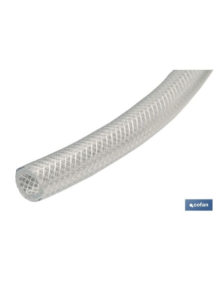 MANGUERA PVC CRISTAL C/REFUERZO 6x12 mm/100m