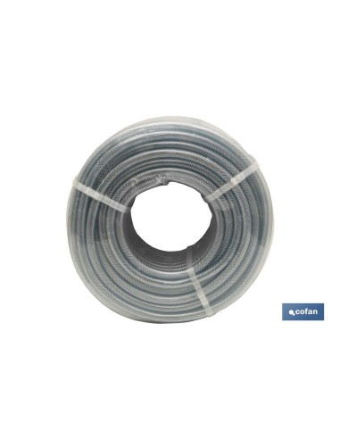 MANGUERA PVC CRISTAL C/REFUERZO 12x18mm/50m