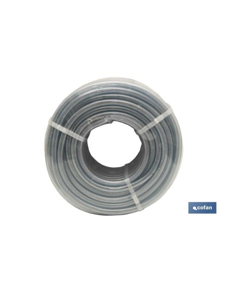 MANGUERA PVC CRISTAL C/REFUERZO 12x18mm/50m