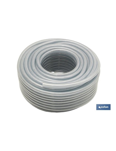 MANGUERA PVC CRISTAL C/REFUERZO 25x33mm/50m
