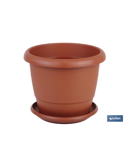 MACETA MARRON MODELO GARDENIA 35X28.8+ PLATO28cm venta unitaria