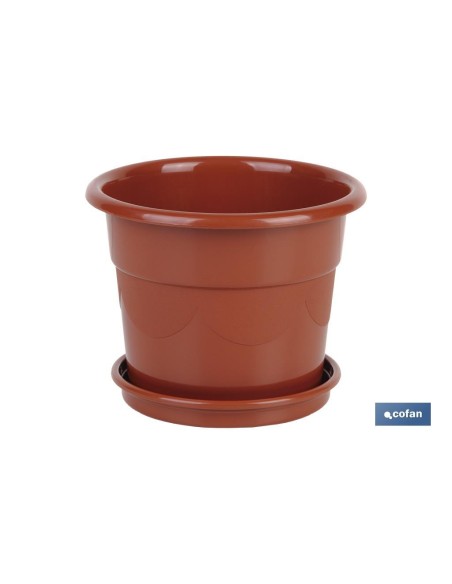 MACETA DALIA COLOR MARRON 42X38+ PLATO 37.5cm venta unitaria