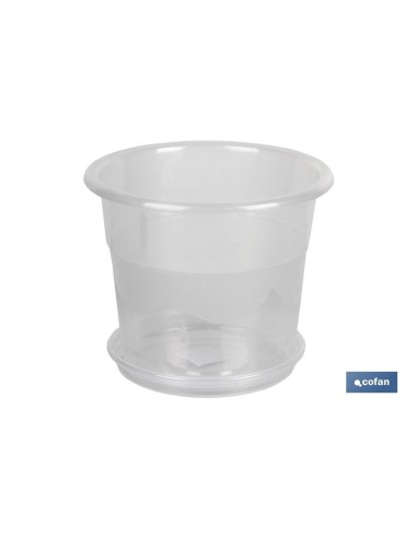 MACETA ORQUÍDEA TRANSPARENTE 28,5X22,5 + PLATO 23,5 CM