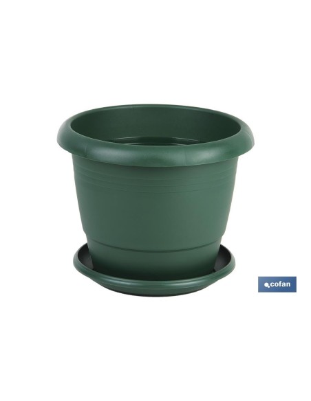 MACETA VERDE MODELO GARDENIA 25X20.5+ PLATO21cm venta unitaria