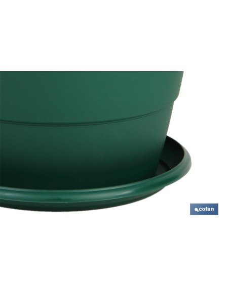 MACETA VERDE MODELO GARDENIA 25X20.5+ PLATO21cm venta unitaria