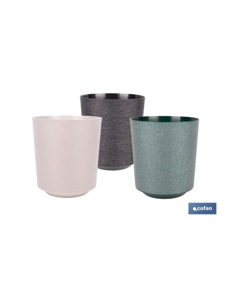 MACETA O MACETERO GAMA TEXTIL COLOR VERDE PP Ø 195 X 201 MM 4,9 L venta unitaria