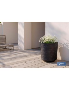 MACETA O MACETERO GAMA TEXTIL COLOR NEGRO PP Ø 285 X 316 MM 16 L