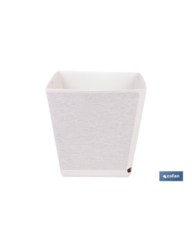 MACETA O MACETERO GAMA TEXTIL CUADRADA COLOR BLANCO PP 180 X 180 X 180 MM 3,7 L venta unitaria