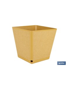 MACETA O MACETERO GAMA TEXTIL CUADRADA COLOR MOSTAZA PP 180 X 180 X 180 MM 3,7 L
