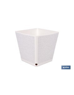 MACETA O MACETERO GAMA TEXTIL CUADRADA COLOR BLANCO PP 238 X 238 X 240 MM 9 L