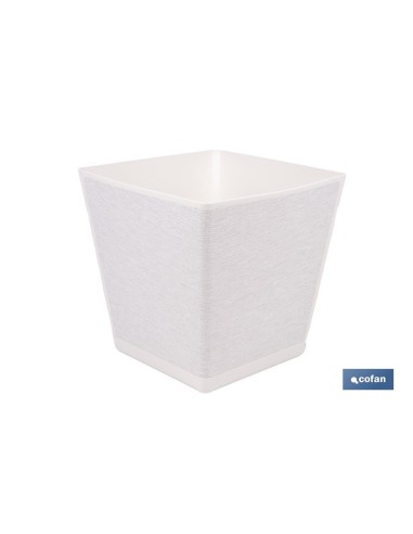 MACETA O MACETERO GAMA TEXTIL CUADRADA COLOR BLANCO PP 238 X 238 X 240 MM 9 L venta unitaria