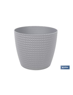 MACETA O MACETERO TRENZADA COLOR GRIS CLARO PP Ø 215 X 185 MM 5,2 L