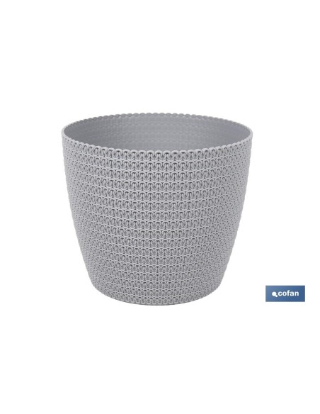 MACETA O MACETERO TRENZADA COLOR GRIS CLARO PP Ø 215 X 185 MM 5,2 L