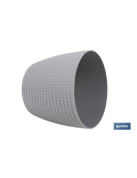 MACETA O MACETERO TRENZADA COLOR GRIS CLARO PP Ø 255 X 221 MM 8,5 L