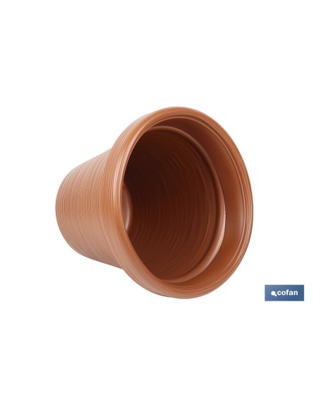 MACETA RAYADA COLOR TERRACOTA PE Ø 390 X 339 MM 22,5 L