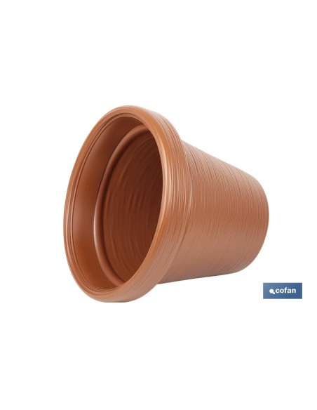 MACETA RAYADA COLOR TERRACOTA PE Ø 460 X 400 MM 37,3 L venta unitaria